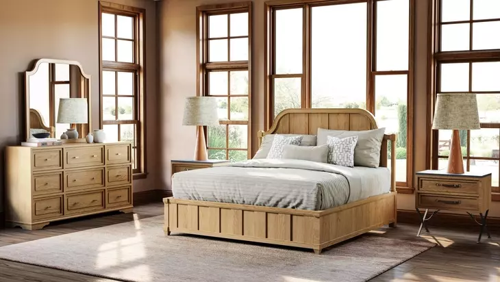 Magnolia Cashew and Black 2 Drawer Nightstand with USB Charging