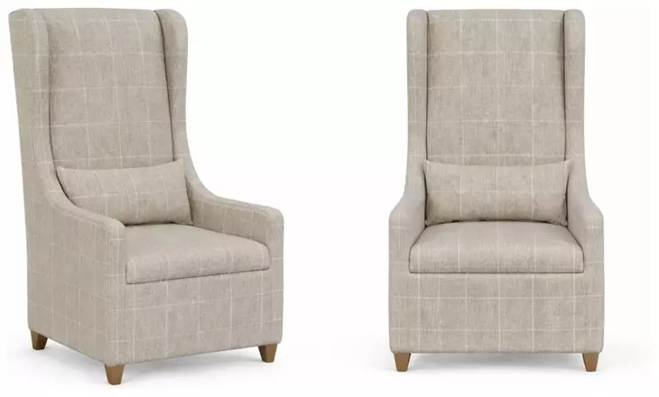 Magnolia Gray Upholstered Host Chair with Pillow Set of 2