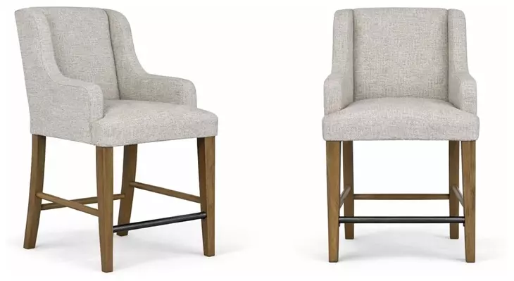 Magnolia Gray and Almond Upholstered Counter Height Stool Set of 2