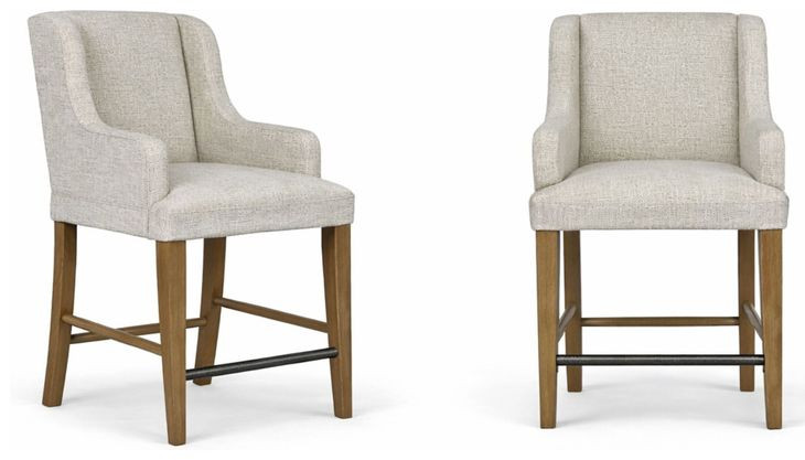 Magnolia Gray and Cashew Upholstered Counter Height Stool Set of 2