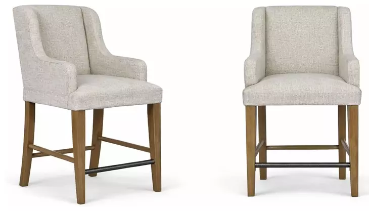 Magnolia Gray and Cashew Upholstered Counter Height Stool Set of 2