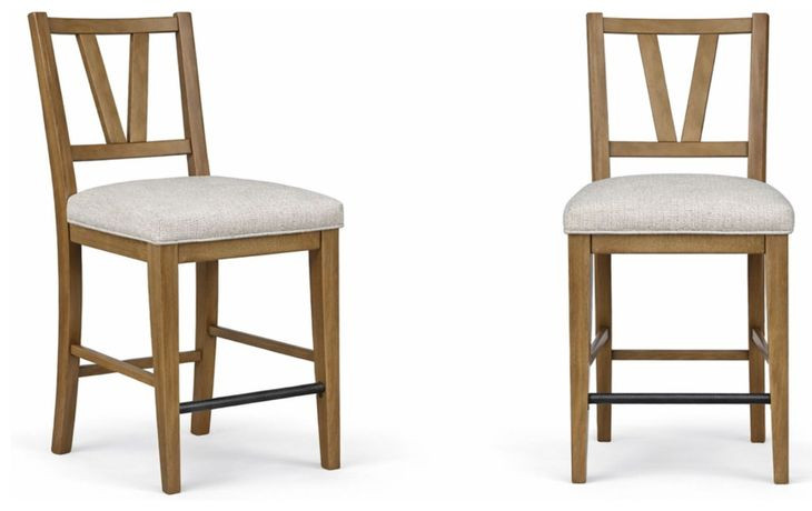 Magnolia Cashew Counter Height Slat Back Chair Set of 2 From Atlas