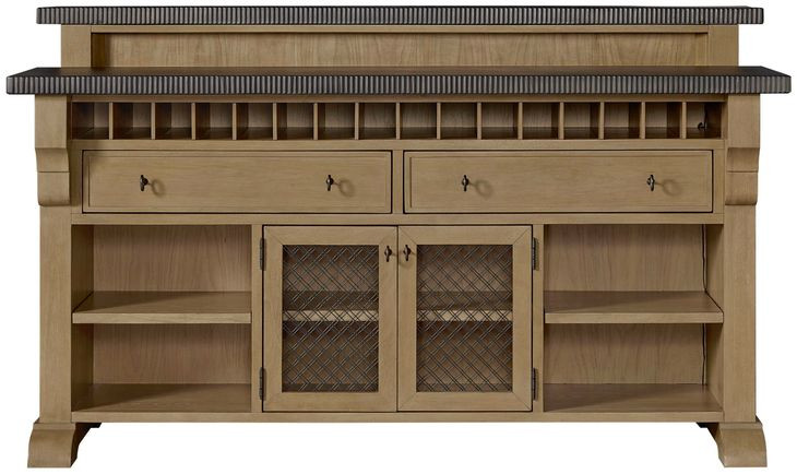 Magnolia Cashew and Gray 2 Door Bar Cabinet