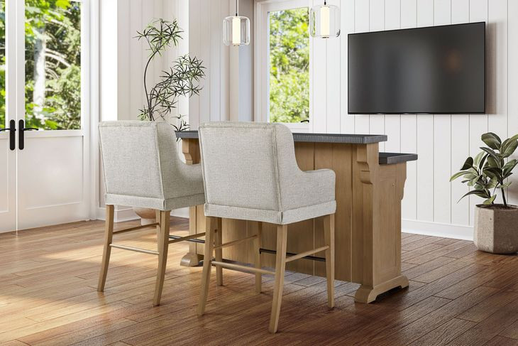 Magnolia Cashew and Gray 2 Door Bar Cabinet