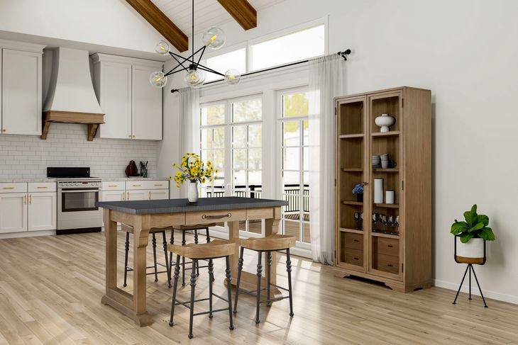 Magnolia Cashew and Gray 60" Rectangular Kitchen Island