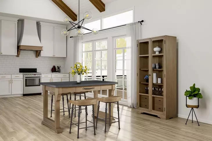 Magnolia Cashew and Gray 60" Rectangular Kitchen Island