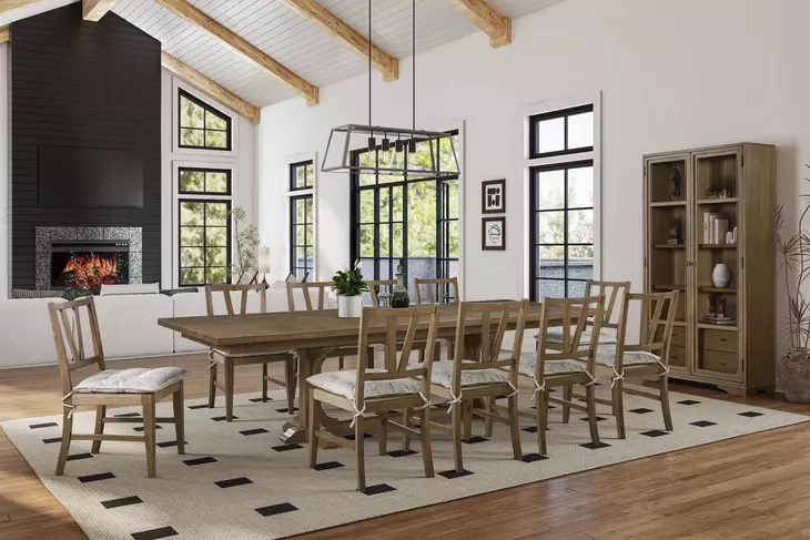 Magnolia Almond Extendable Rectangular Dining Room Set