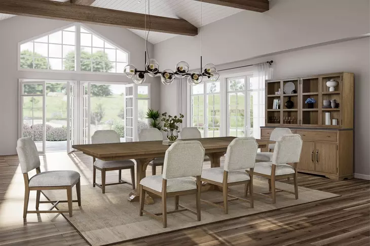 Magnolia Almond 8 Door Hutch and Buffet