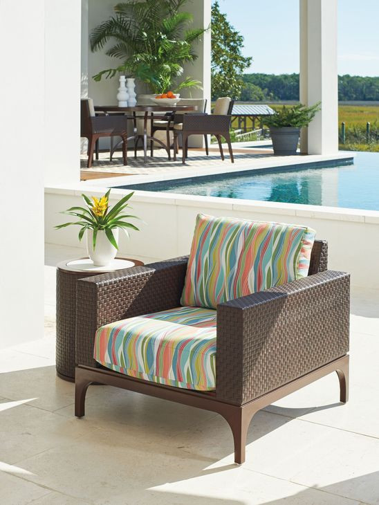 Abaco Multicolor Upholstered Outdoor Lounge Chair - Thumbnail 3