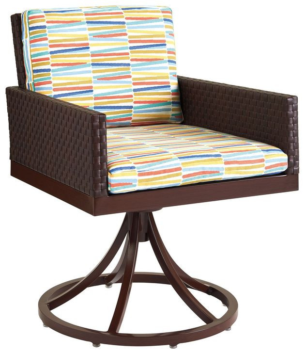 Abaco Multicolor Upholstered Swivel Rocker Outdoor Arm Chair
