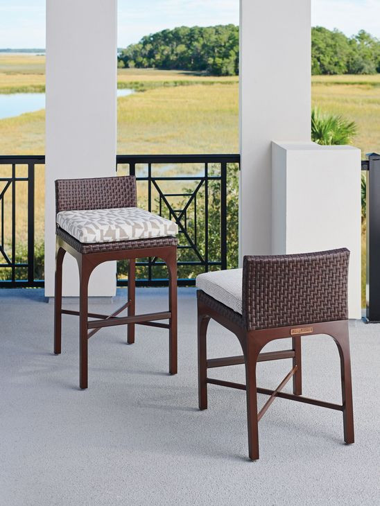 Abaco Beige Upholstered Outdoor Bar Stool