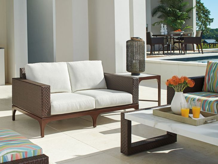 Abaco White 62" Outdoor Loveseat