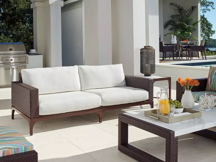 Abaco White Outdoor 88" Sofa