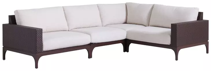 Abaco White 4 Piece Modular Outdoor Sectional