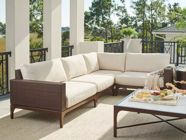 Abaco White 4 Piece Modular Outdoor Sectional