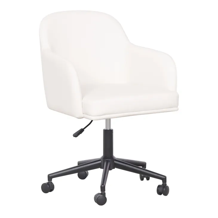 Sydney Cream Upholstered Swivel Desk Chair