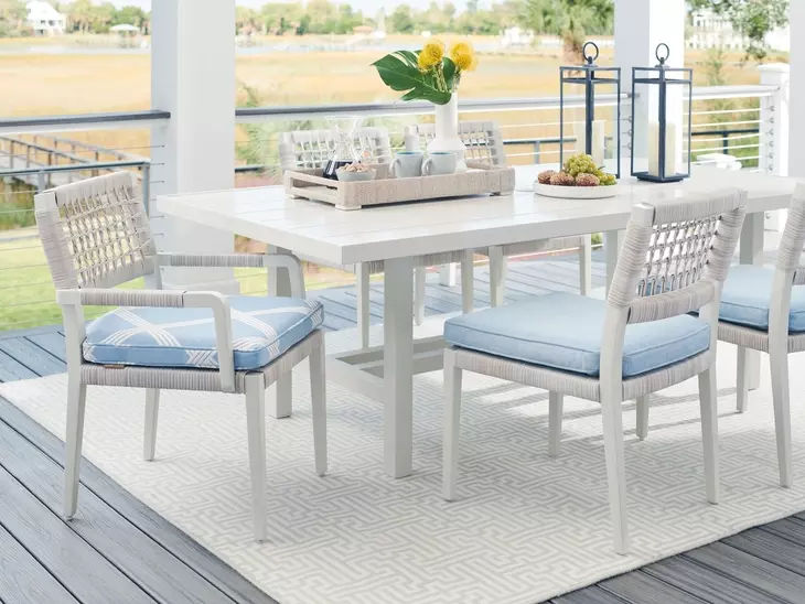 Seabrook Blue Upholstered Outdoor Arm Chair