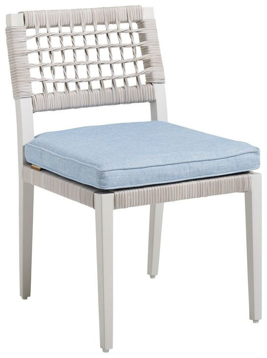 Seabrook Blue Upholstered Outdoor Side Chair