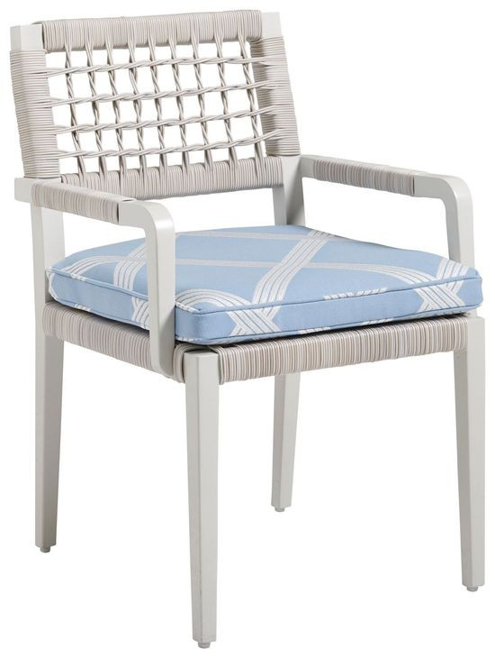 Seabrook Blue Upholstered Outdoor Arm Chair - Thumbnail 2