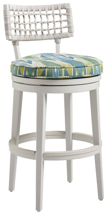 Seabrook Upholstered Swivel Outdoor Bar Stool