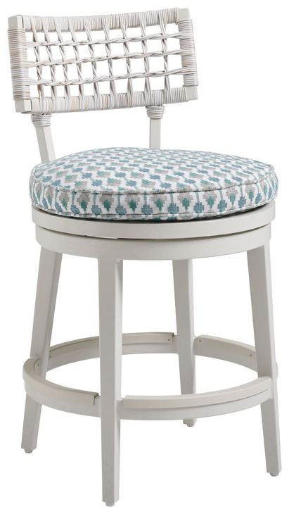 Seabrook Upholstered Swivel Outdoor Counter Height Stool