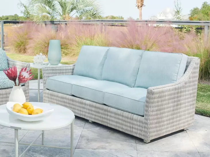 Seabrook Blue Outdoor 82" Sofa