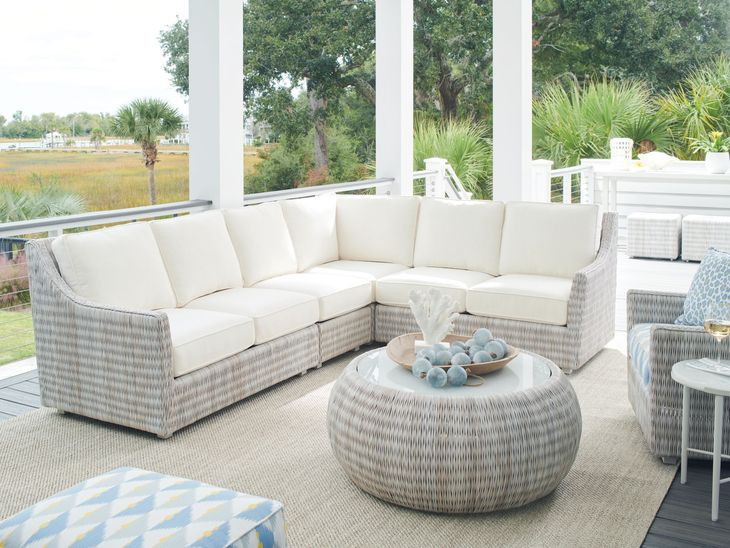 Seabrook White 4 Piece Modular Outdoor Sectional