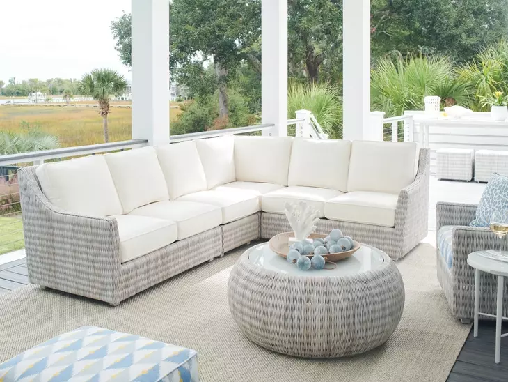 Seabrook White 4 Piece Modular Outdoor Sectional