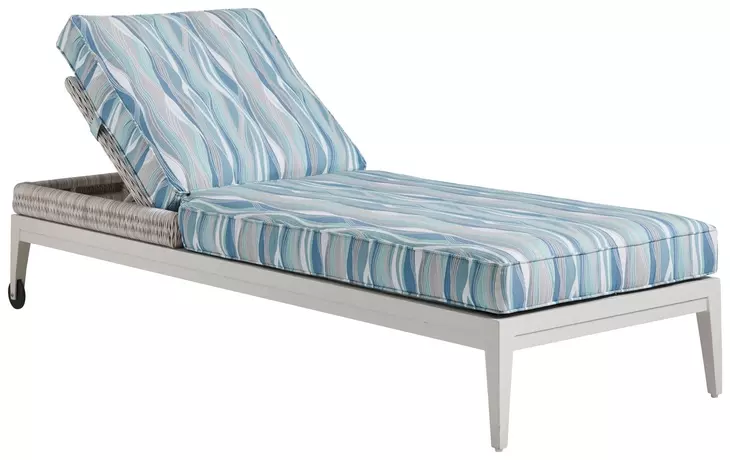 Seabrook Blue and Gray Outdoor 83" Chaise Lounge