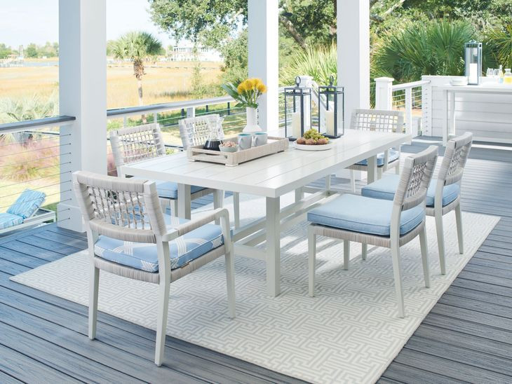 Seabrook Blue Upholstered Outdoor Arm Chair