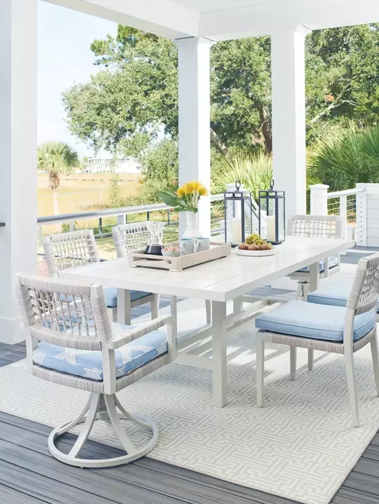 Seabrook Blue Upholstered Outdoor Side Chair