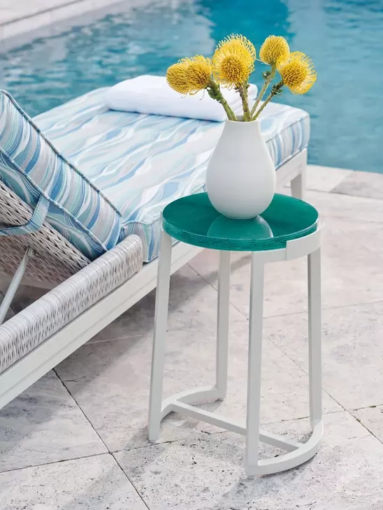 Seabrook Blue and Gray Outdoor 83" Chaise Lounge