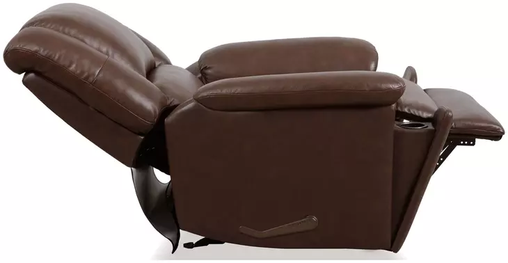 Plush Tavern Brown Leather Glider Recliner