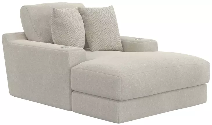Cozy Pearl 53" Chaise with USB Charging