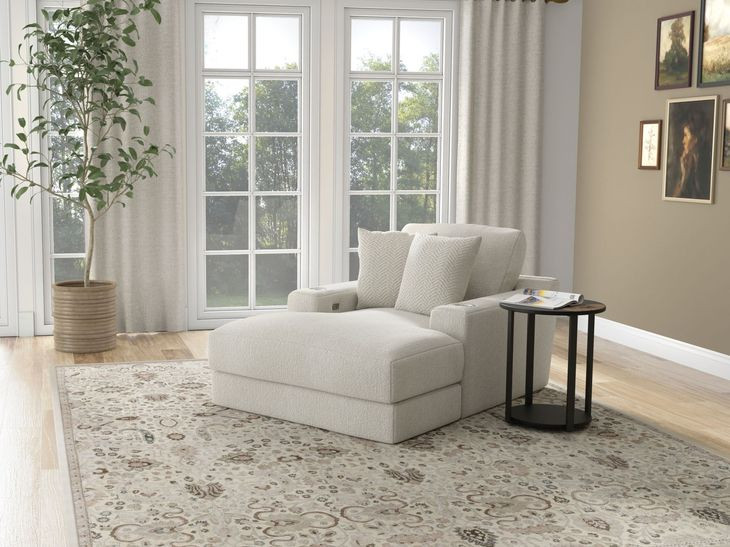 Cozy Pearl 53" Chaise with USB Charging