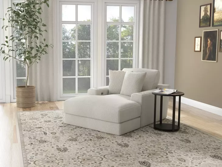 Cozy Pearl 53" Chaise with USB Charging