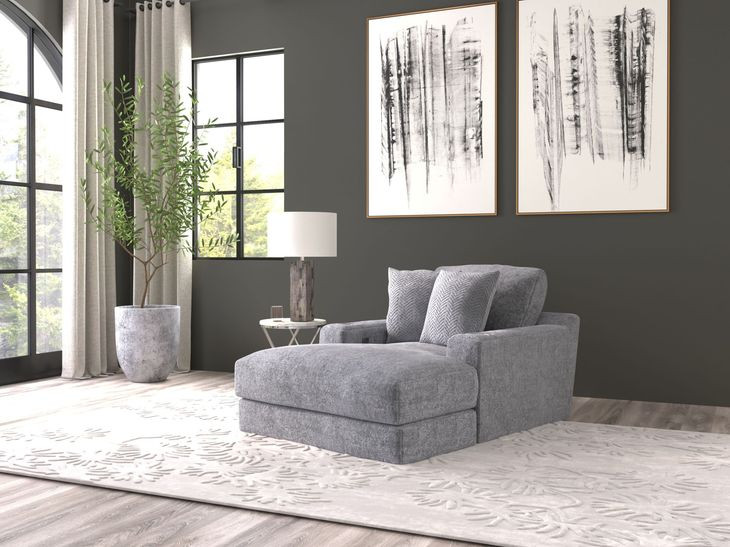 Cozy Gunmetal 53" Chaise with USB Charging