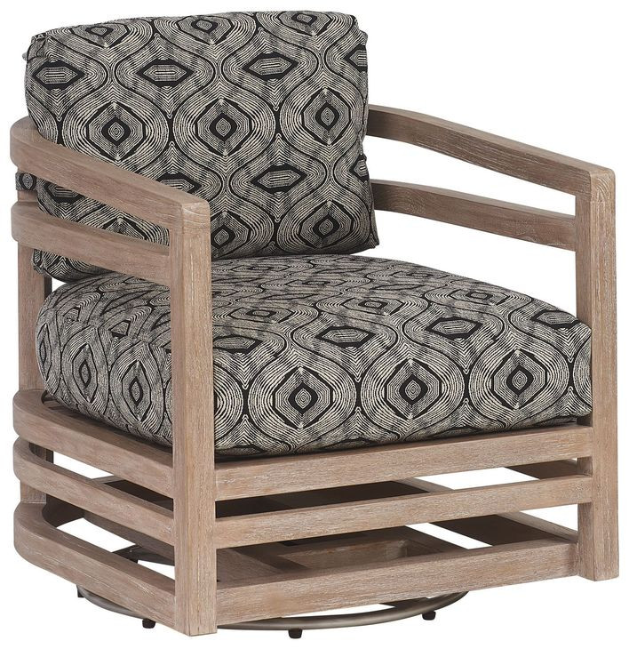 Stillwater Cove Black Upholstered Outdoor Swivel Lounge Chair