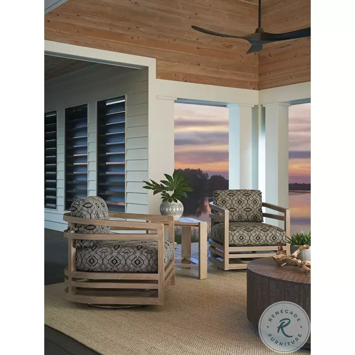 Stillwater Cove Light Taupe Outdoor Triangular End Table