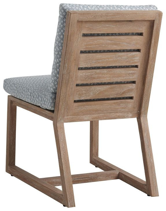 Stillwater Cove Blue Upholstered Outdoor Side Chair