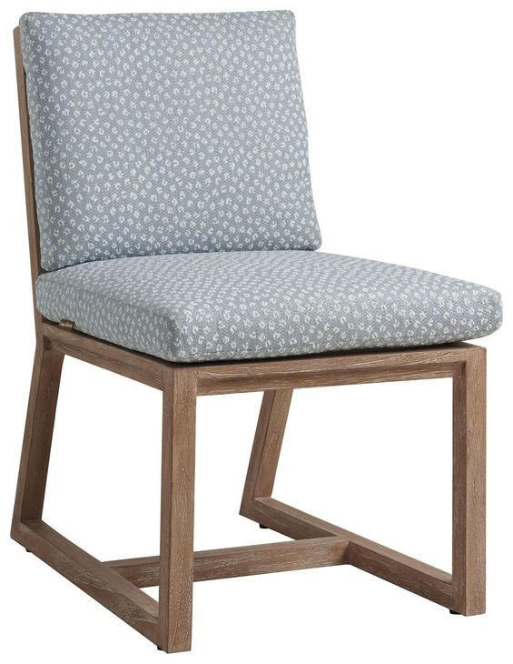 Stillwater Cove Blue Upholstered Outdoor Side Chair