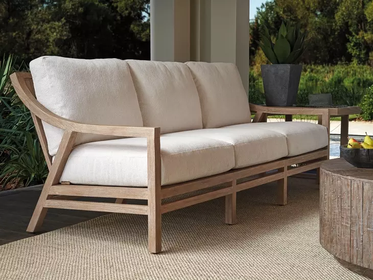 Stillwater Cove Ivory Outdoor 83" Sofa