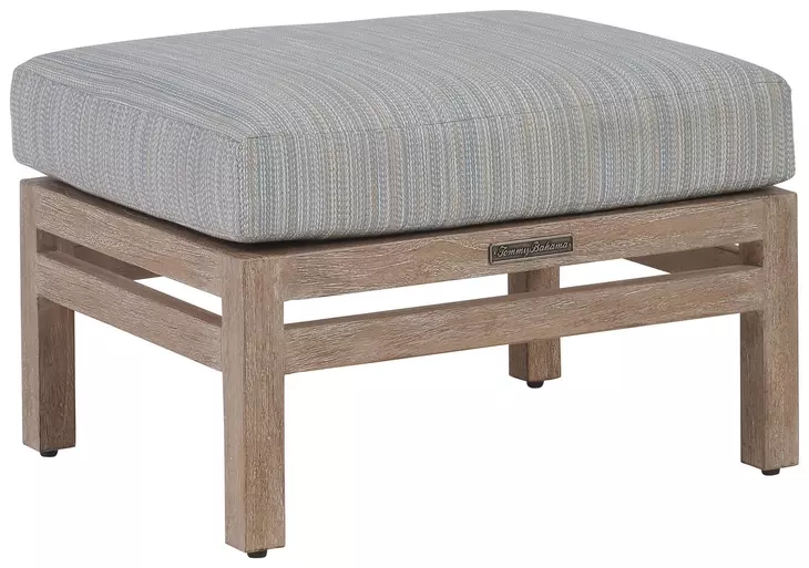 Stillwater Cove Blue Upholstered Rectangular Outdoor Ottoman
