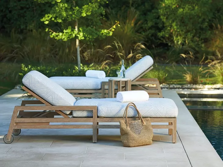 Stillwater Cove Blue Outdoor 85" Chaise Lounge
