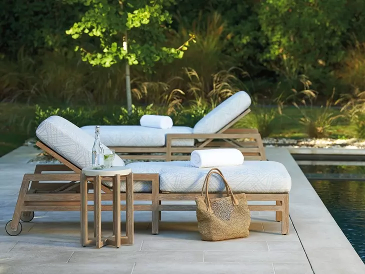 Stillwater Cove Blue Outdoor 85" Chaise Lounge
