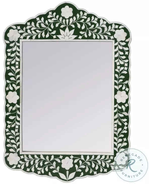 Vivienne Dark Green Bone Wall Mirror