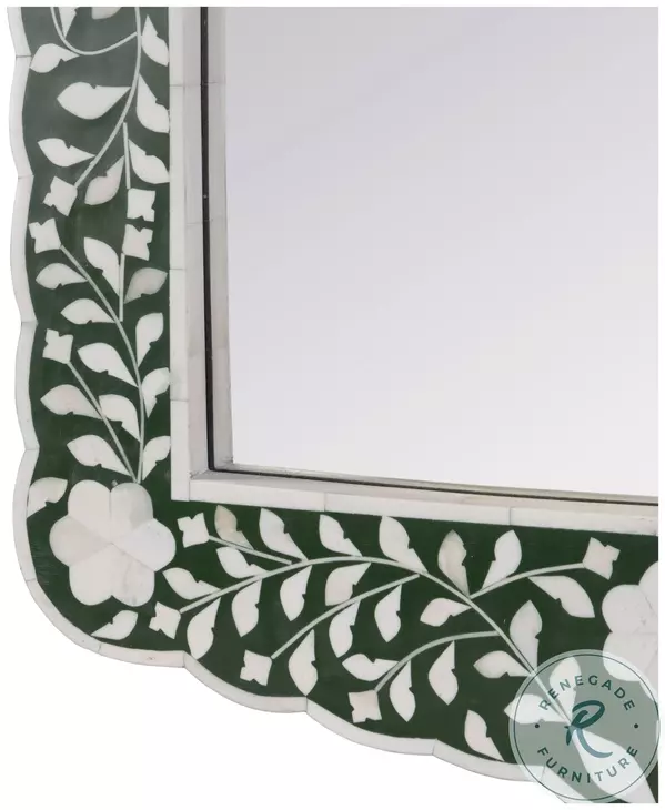 Vivienne Dark Green Bone Wall Mirror