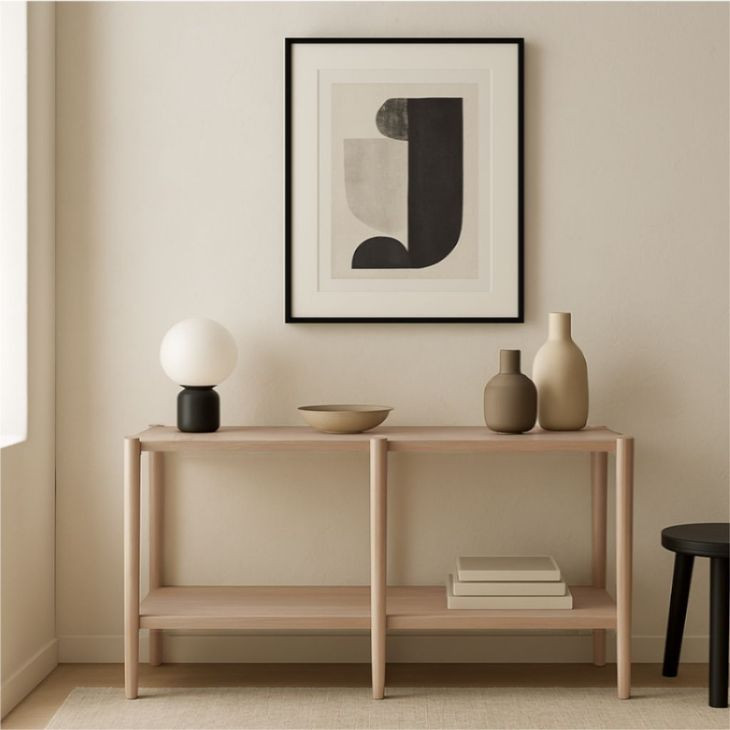 Sinclair Natural Rectangular Console Table