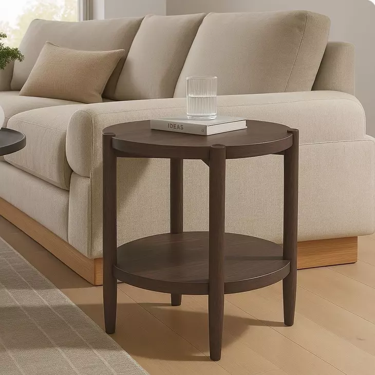 Sinclair Walnut Round End Table