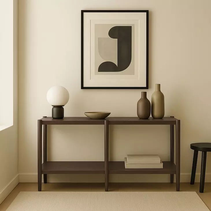 Sinclair Walnut Rectangular Console Table